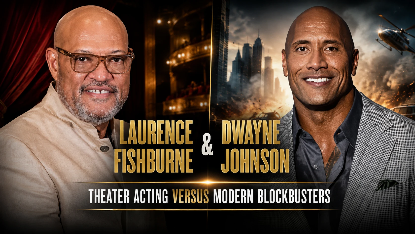 Laurence Fishburne And Dwayne Johnson
