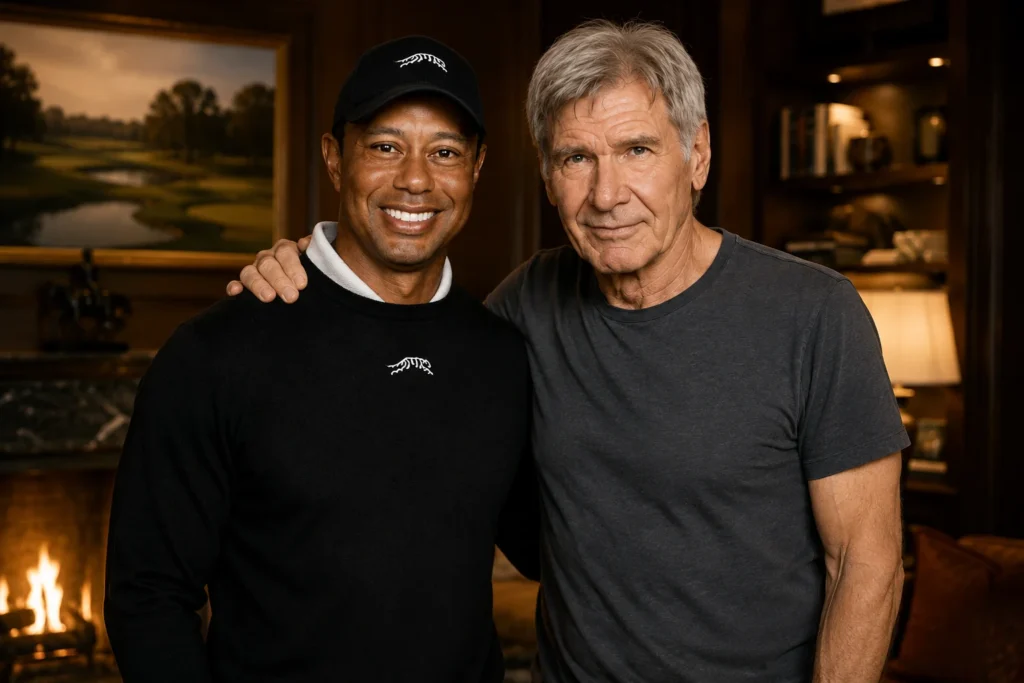Tiger Woods And Harrison Ford