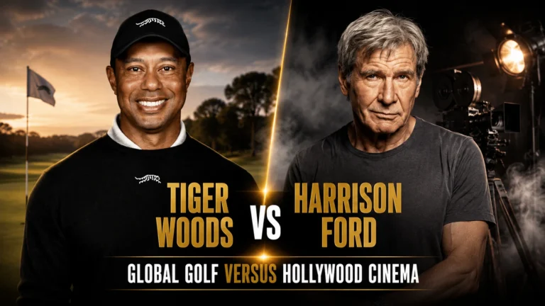 Tiger Woods And Harrison Ford together